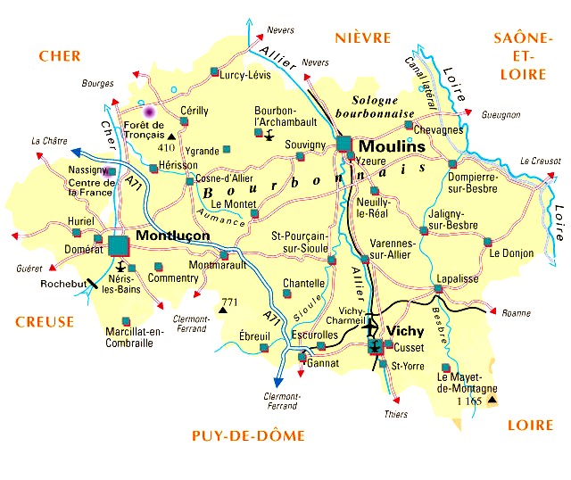 Carte du département n° 3 ( Allier )