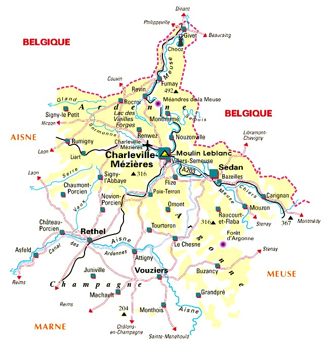 Carte du département n° 8 ( Ardennes )