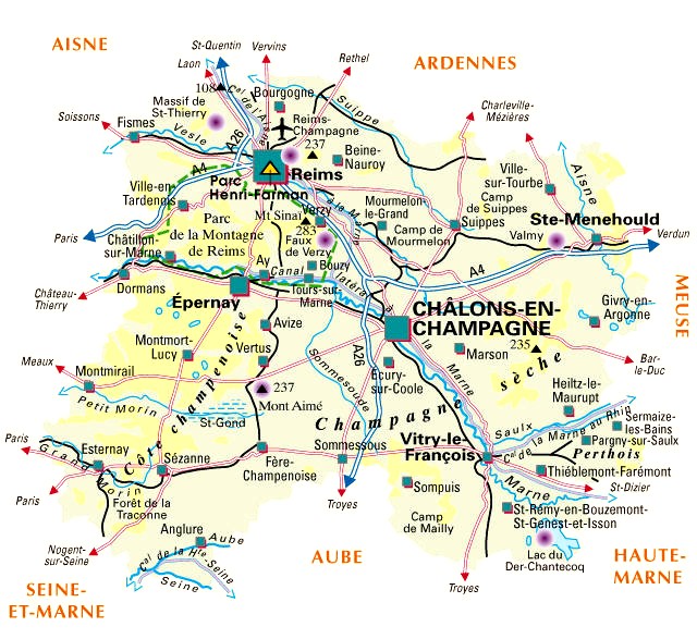Carte du département n° 51 ( Marne )
