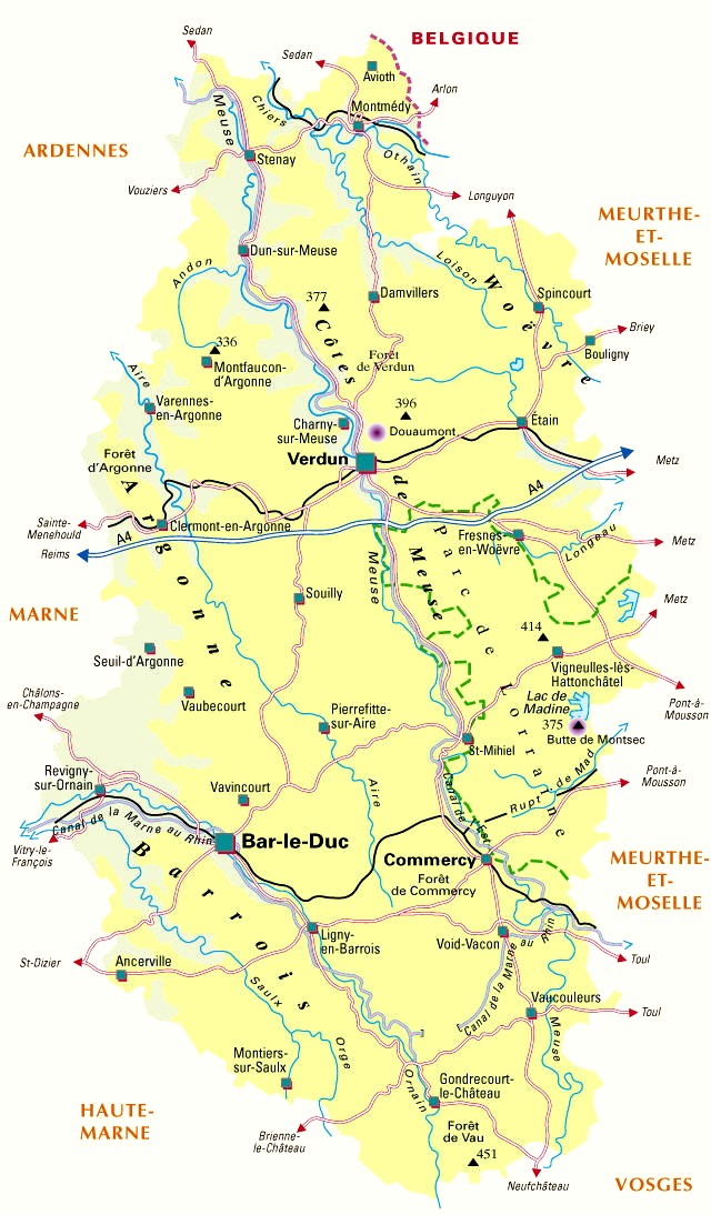 Carte du département n° 55 ( Meuse )
