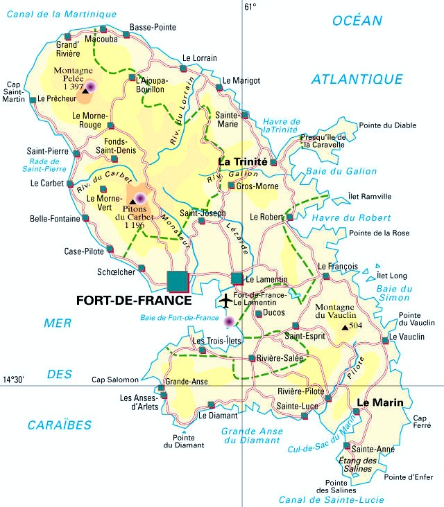 Carte de la Martinique