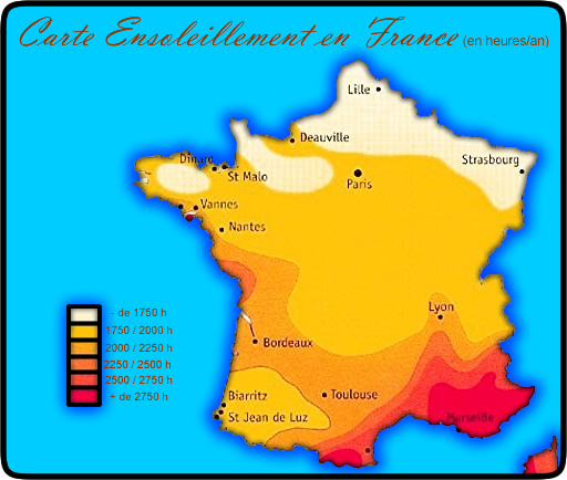 Carte soleil en France